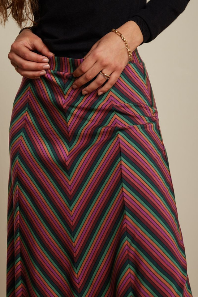 Juno Panel Skirt Prosecco Stripe